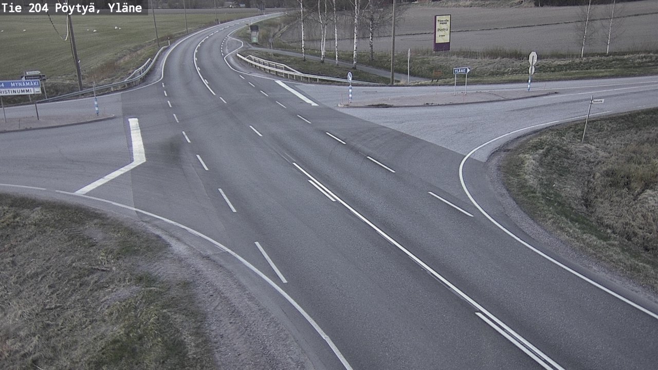 Weather Camera Image Road 204 Pöytyä, Yläne, Pöytyä, Varsinais-Suomi