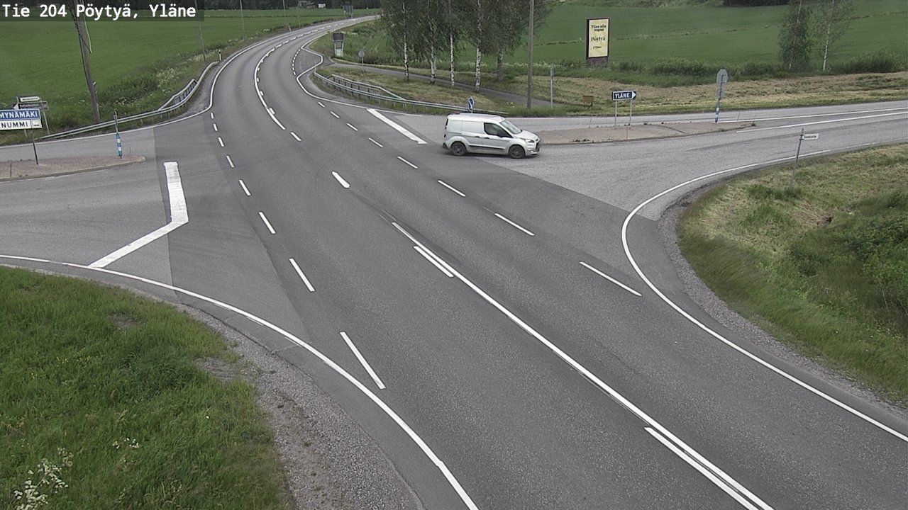 Weather Camera Image Väg 204 Pöytyä, Yläne, Pöytyä, Varsinais-Suomi