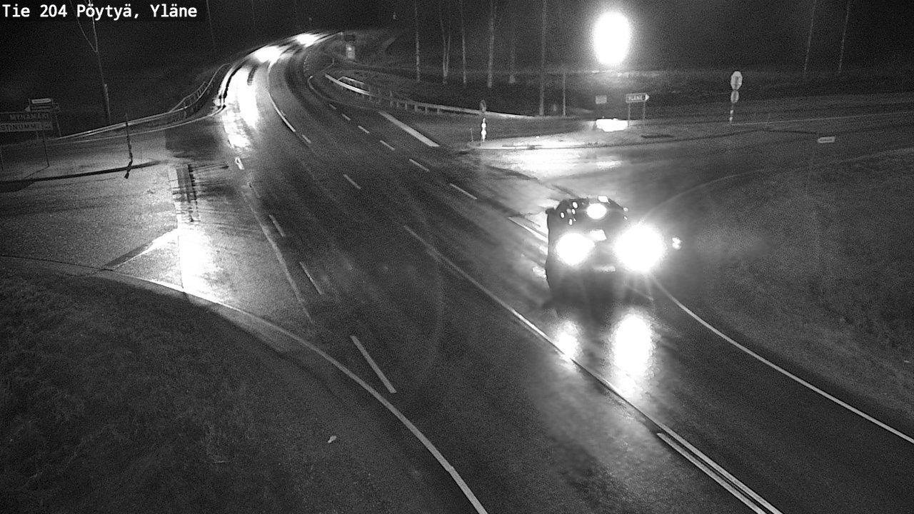 Weather Camera Image Väg 204 Pöytyä, Yläne, Pöytyä, Varsinais-Suomi