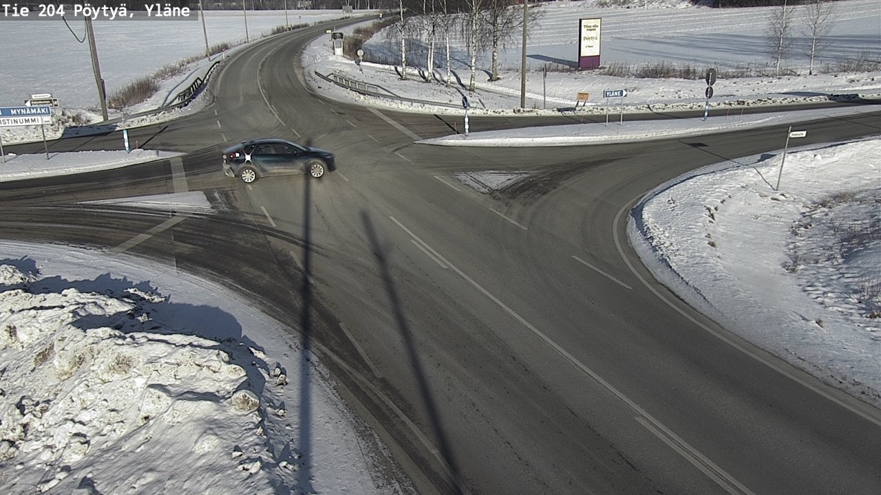 Weather Camera Image Väg 204 Pöytyä, Yläne, Pöytyä, Varsinais-Suomi