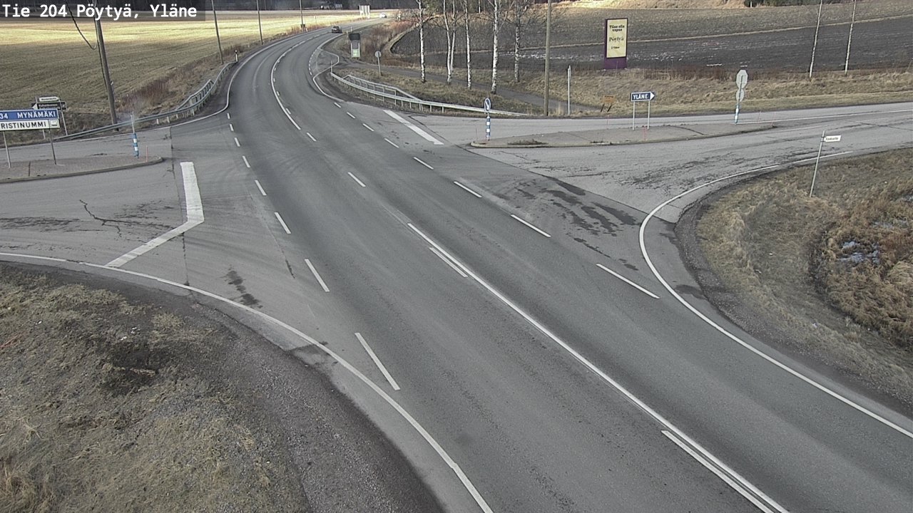 Weather Camera Image Väg 204 Pöytyä, Yläne, Pöytyä, Varsinais-Suomi