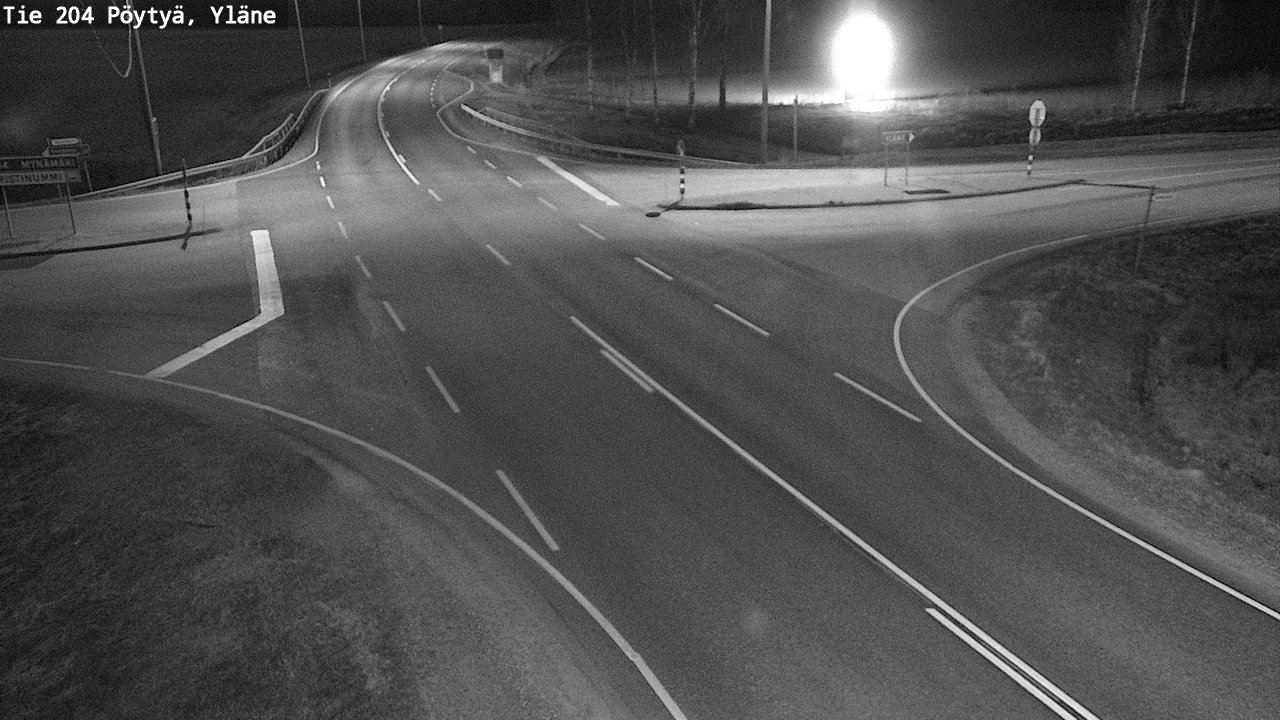 Weather Camera Image Väg 204 Pöytyä, Yläne, Pöytyä, Varsinais-Suomi