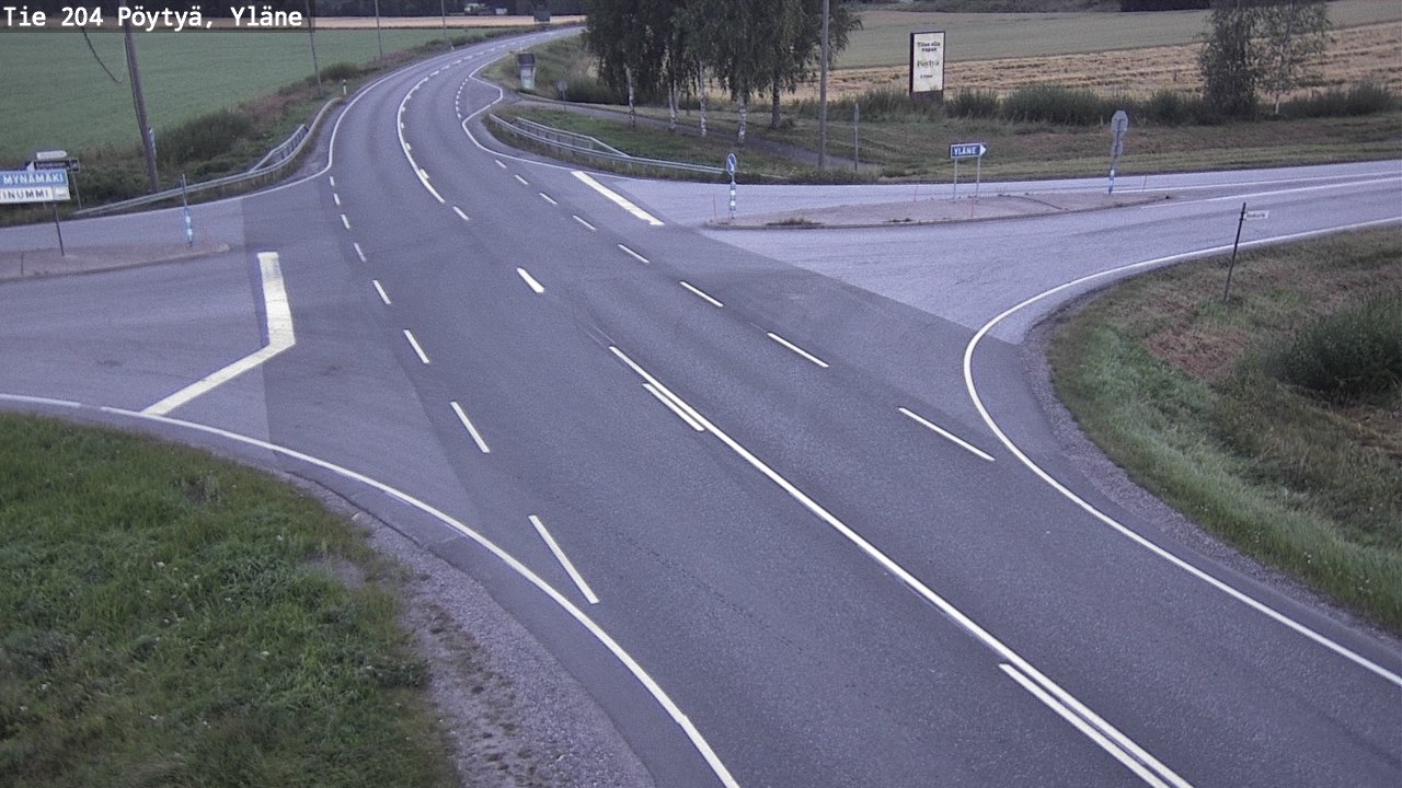 Weather Camera Image Väg 204 Pöytyä, Yläne, Pöytyä, Varsinais-Suomi