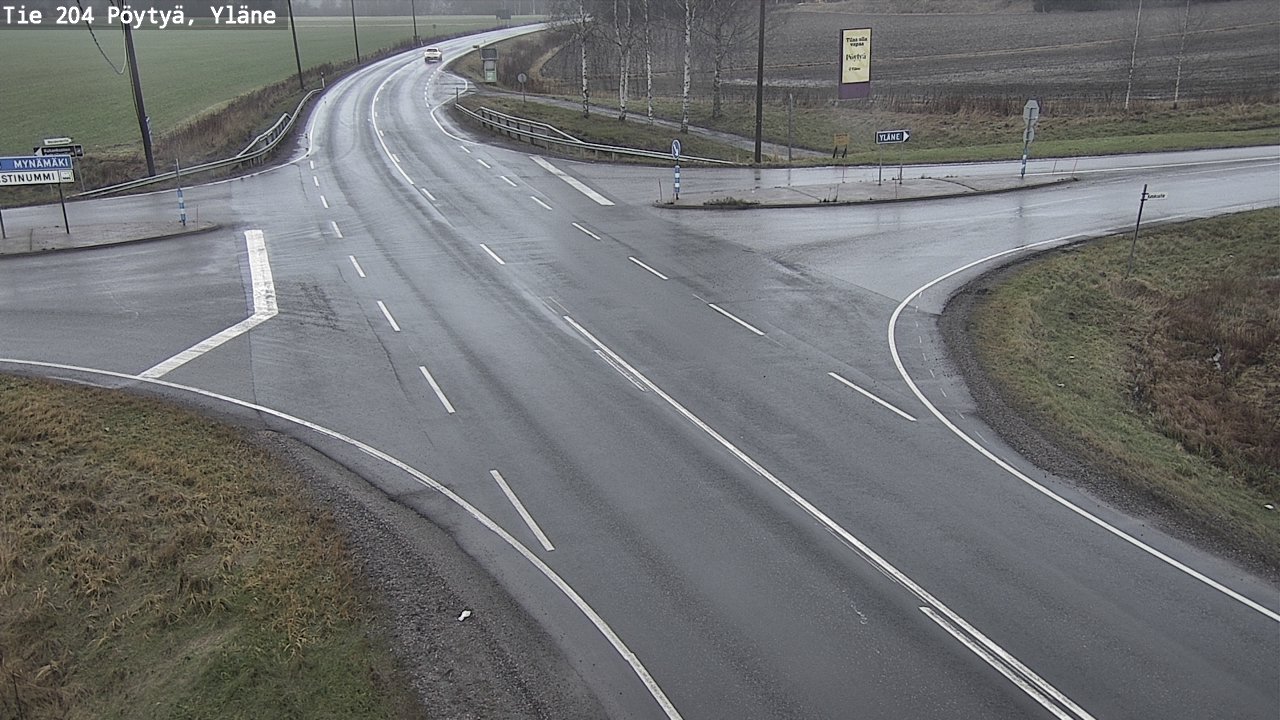 Weather Camera Image Väg 204 Pöytyä, Yläne, Pöytyä, Varsinais-Suomi