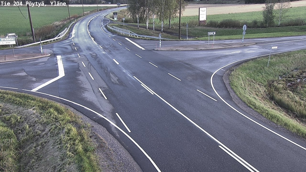 Weather Camera Image Road 204 Pöytyä, Yläne, Pöytyä, Varsinais-Suomi