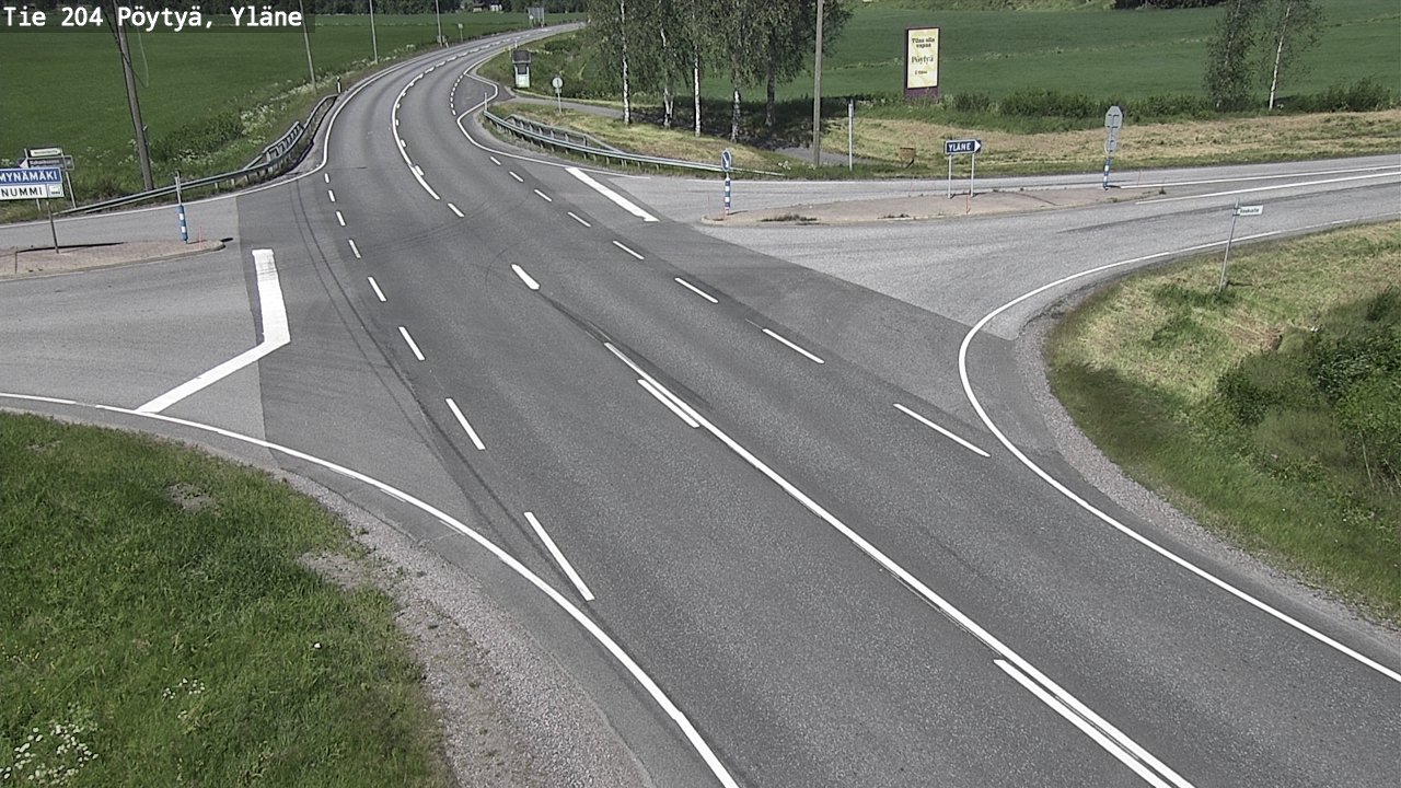 Weather Camera Image Road 204 Pöytyä, Yläne, Pöytyä, Varsinais-Suomi