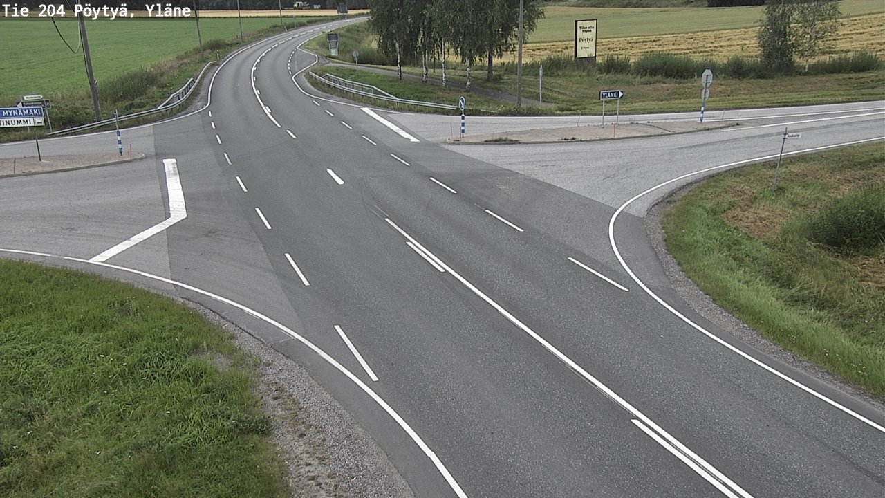 Weather Camera Image Road 204 Pöytyä, Yläne, Pöytyä, Varsinais-Suomi