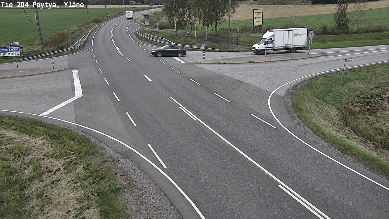 Weather Camera Image Road 204 Pöytyä, Yläne, Pöytyä, Varsinais-Suomi