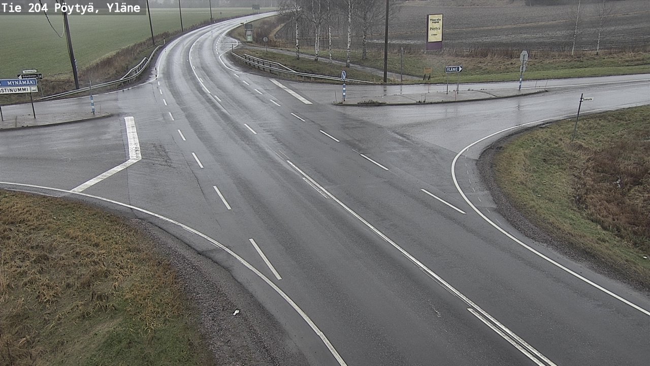 Weather Camera Image Väg 204 Pöytyä, Yläne, Pöytyä, Varsinais-Suomi