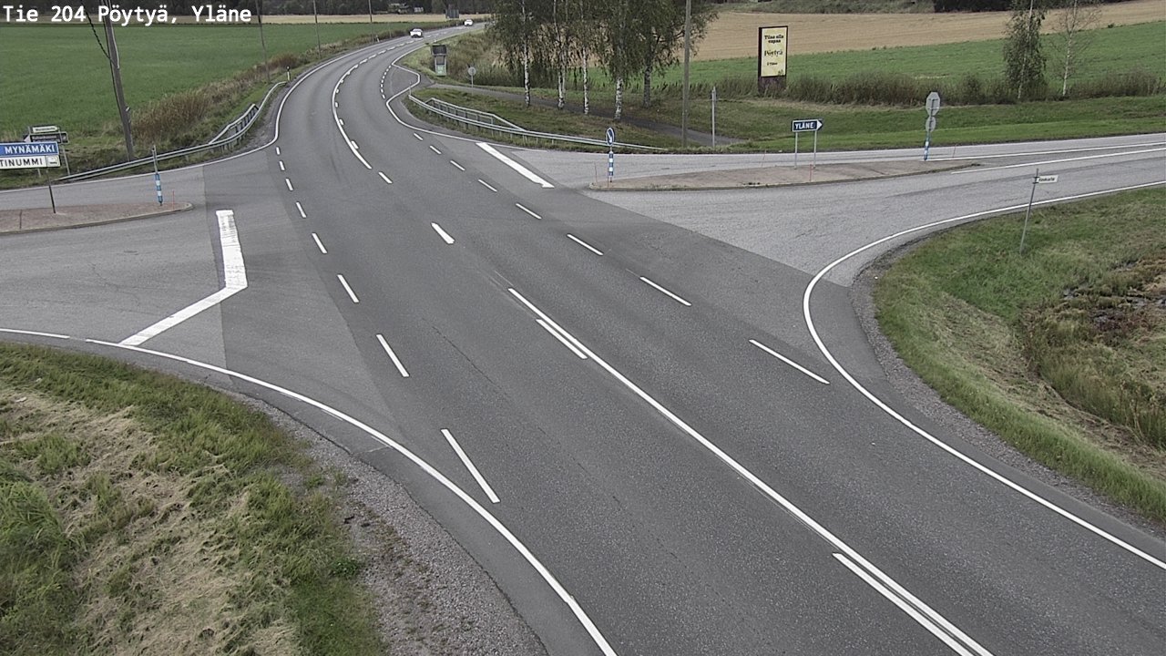 Weather Camera Image Road 204 Pöytyä, Yläne, Pöytyä, Varsinais-Suomi
