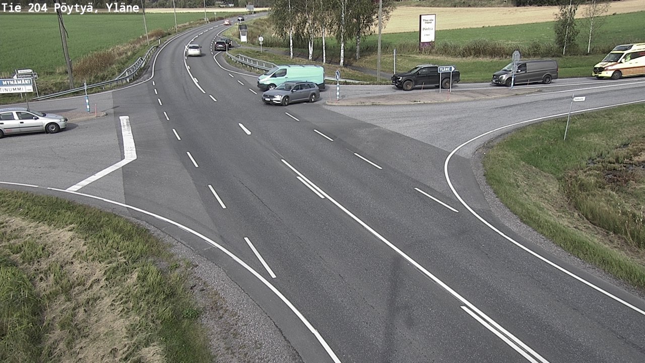 Weather Camera Image Road 204 Pöytyä, Yläne, Pöytyä, Varsinais-Suomi