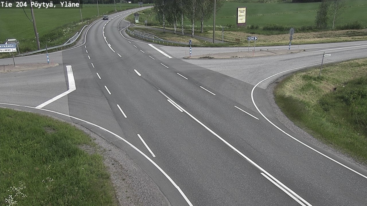 Weather Camera Image Väg 204 Pöytyä, Yläne, Pöytyä, Varsinais-Suomi