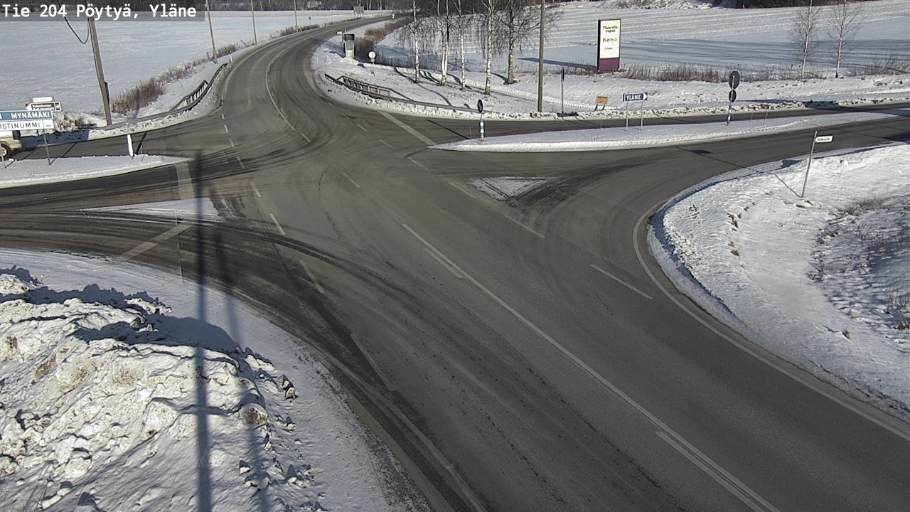 Weather Camera Image Väg 204 Pöytyä, Yläne, Pöytyä, Varsinais-Suomi