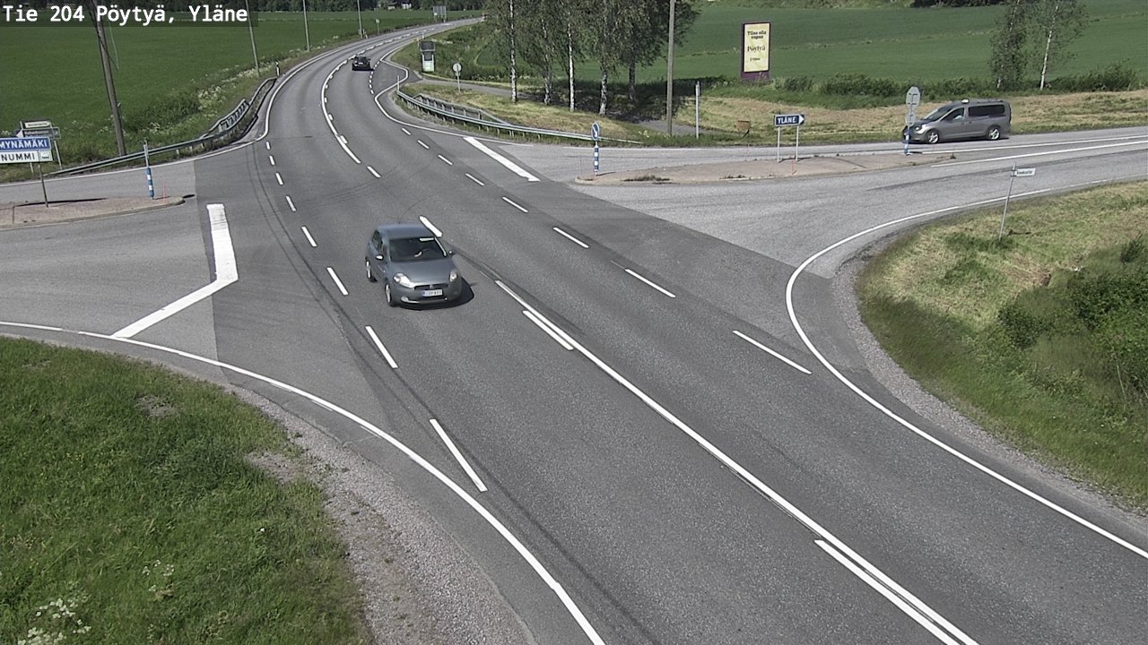 Weather Camera Image Road 204 Pöytyä, Yläne, Pöytyä, Varsinais-Suomi
