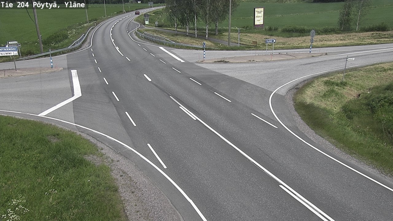 Weather Camera Image Väg 204 Pöytyä, Yläne, Pöytyä, Varsinais-Suomi