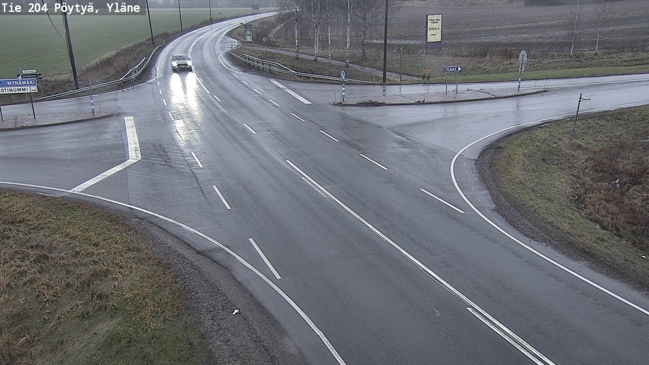 Weather Camera Image Väg 204 Pöytyä, Yläne, Pöytyä, Varsinais-Suomi