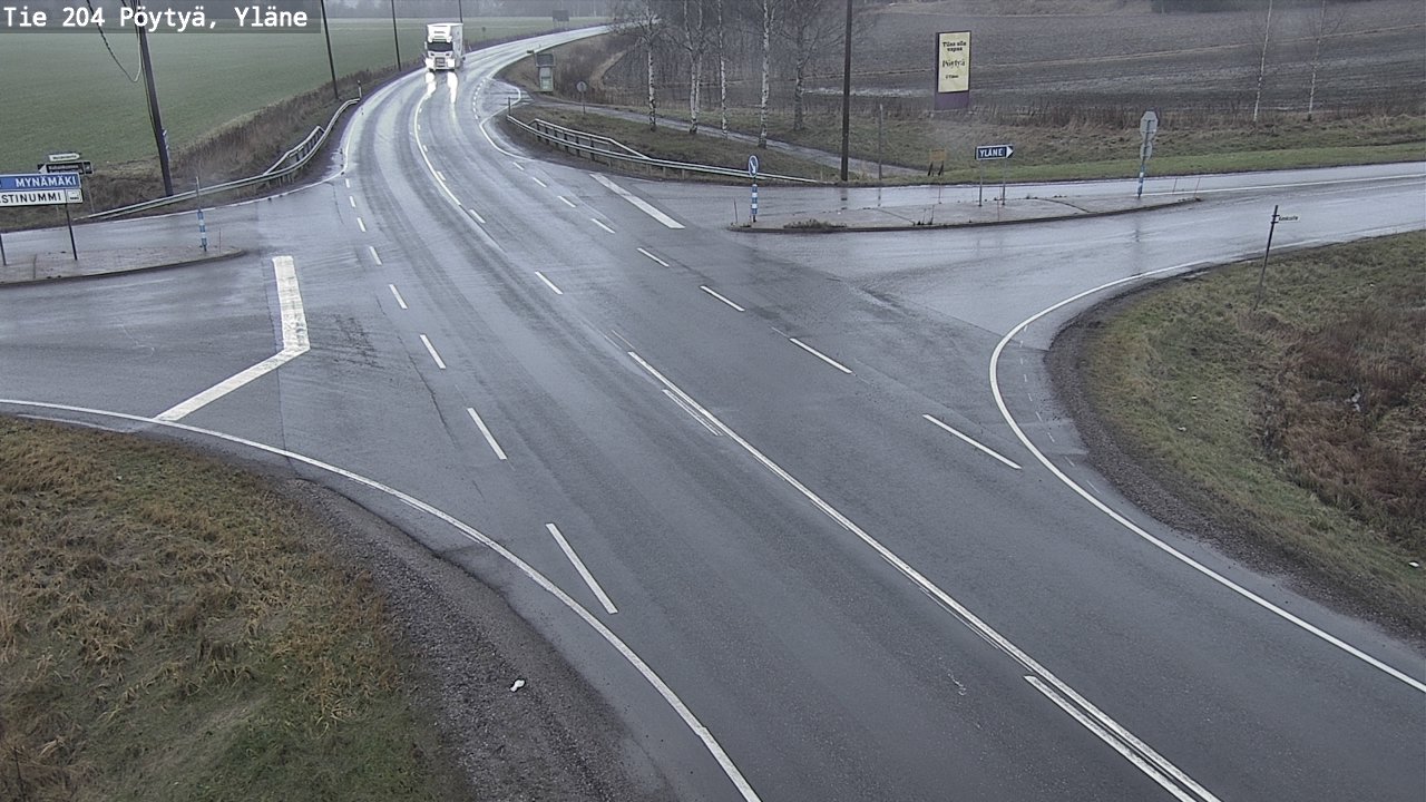 Weather Camera Image Väg 204 Pöytyä, Yläne, Pöytyä, Varsinais-Suomi