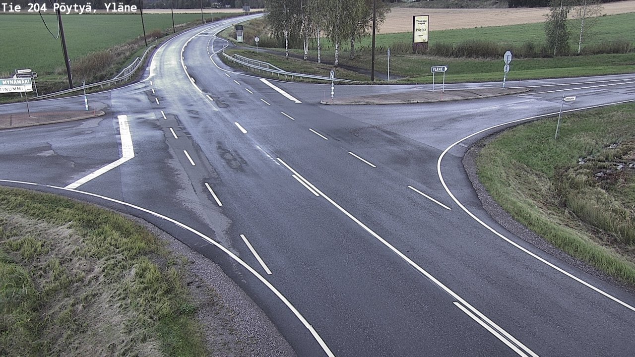 Weather Camera Image Road 204 Pöytyä, Yläne, Pöytyä, Varsinais-Suomi