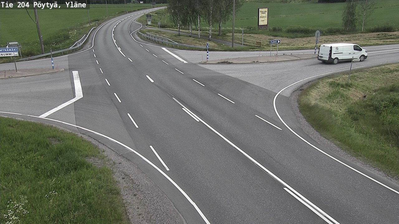 Weather Camera Image Väg 204 Pöytyä, Yläne, Pöytyä, Varsinais-Suomi