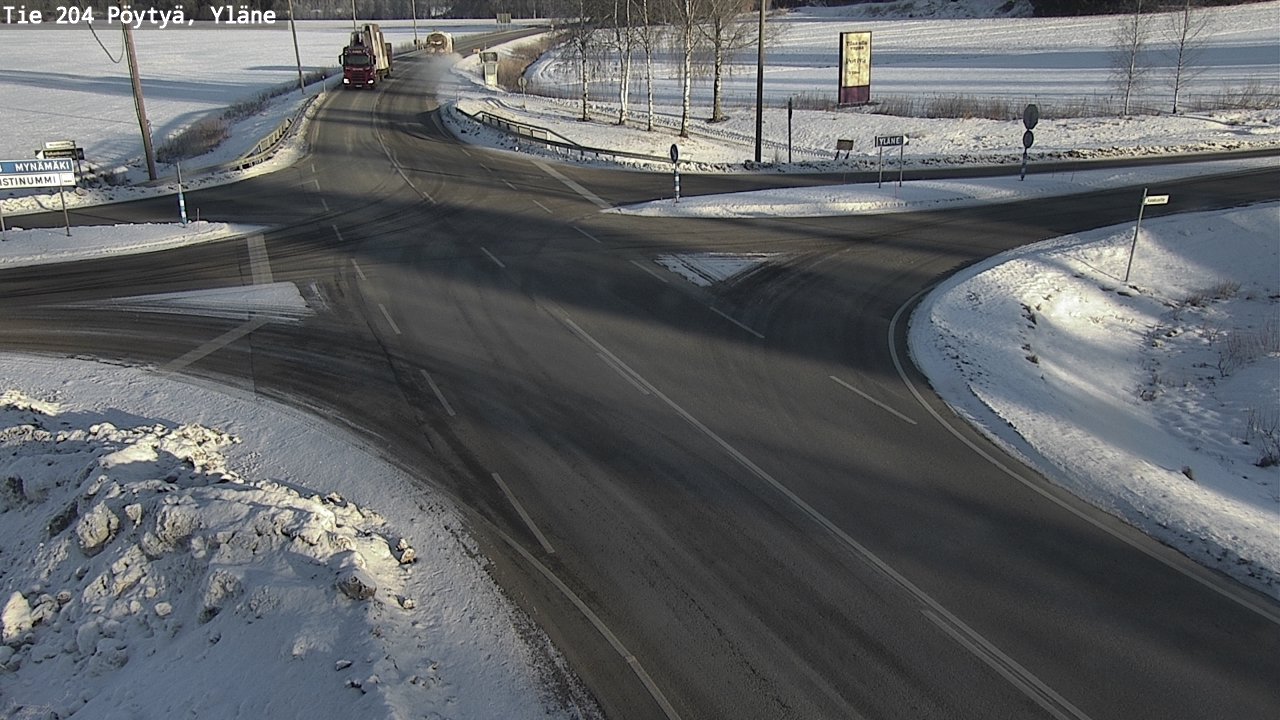 Weather Camera Image Road 204 Pöytyä, Yläne, Pöytyä, Varsinais-Suomi