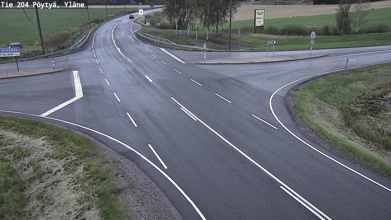 Weather Camera Image Road 204 Pöytyä, Yläne, Pöytyä, Varsinais-Suomi