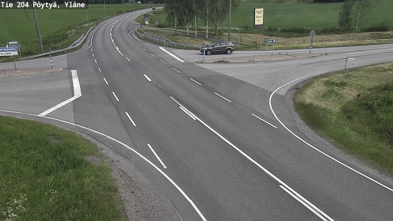 Weather Camera Image Väg 204 Pöytyä, Yläne, Pöytyä, Varsinais-Suomi