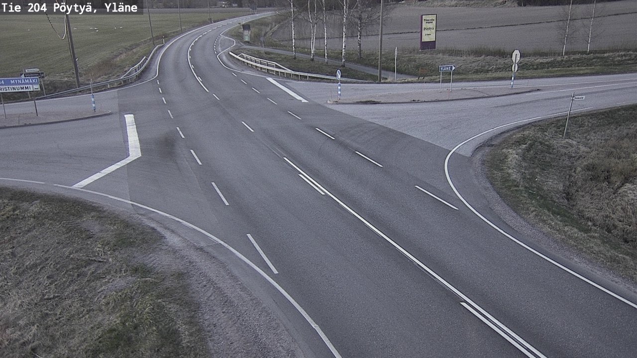 Weather Camera Image Road 204 Pöytyä, Yläne, Pöytyä, Varsinais-Suomi