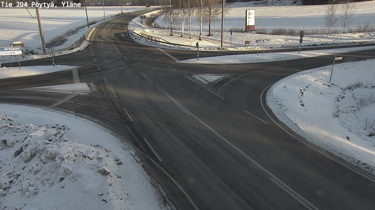 Weather Camera Image Road 204 Pöytyä, Yläne, Pöytyä, Varsinais-Suomi