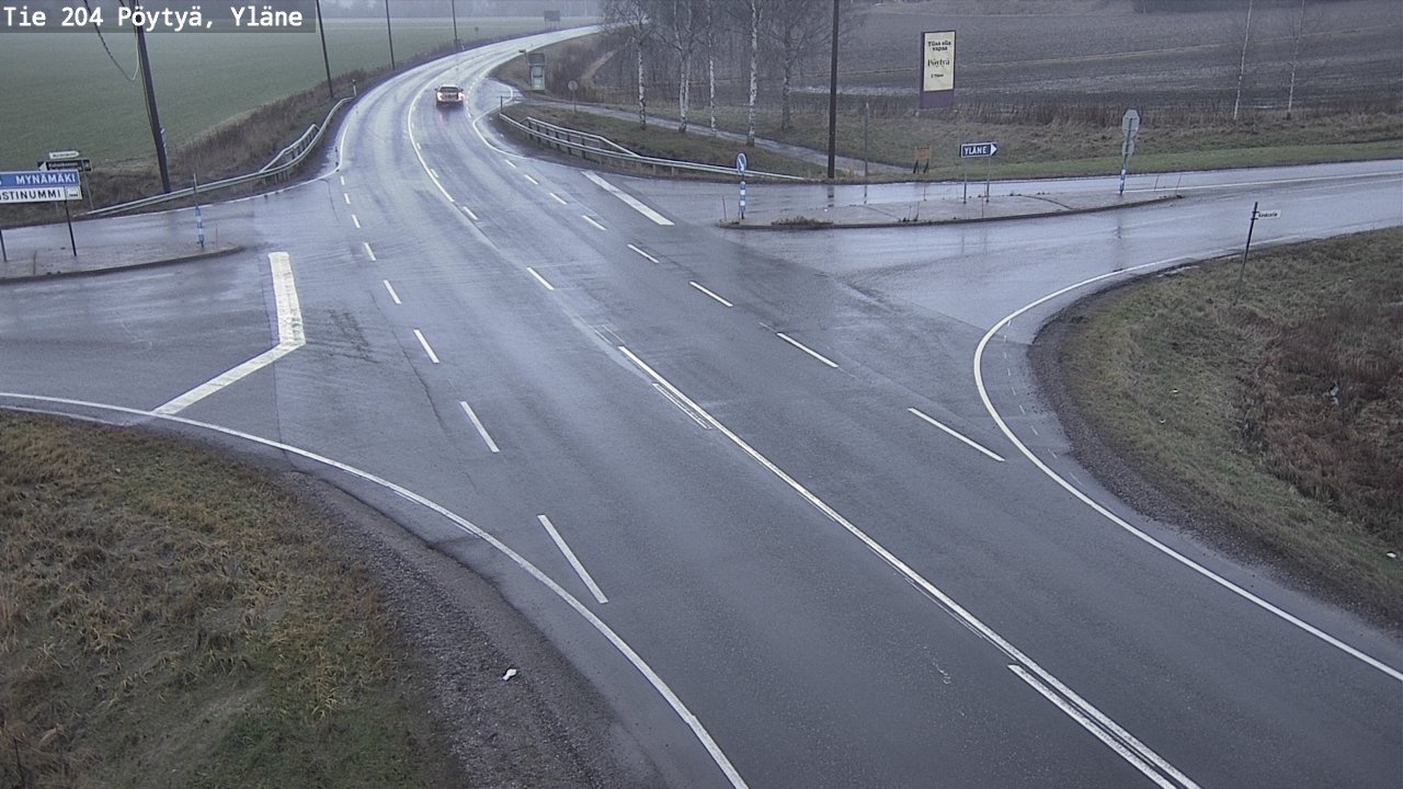 Weather Camera Image Väg 204 Pöytyä, Yläne, Pöytyä, Varsinais-Suomi
