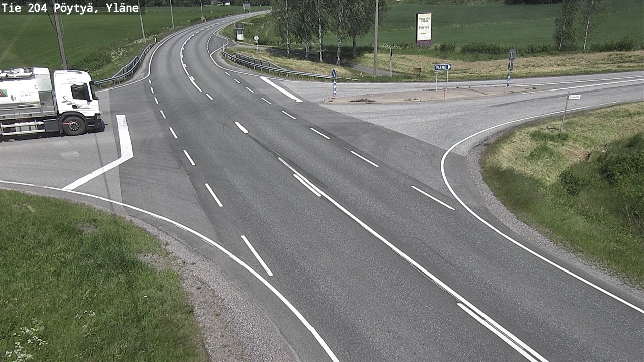 Weather Camera Image Väg 204 Pöytyä, Yläne, Pöytyä, Varsinais-Suomi
