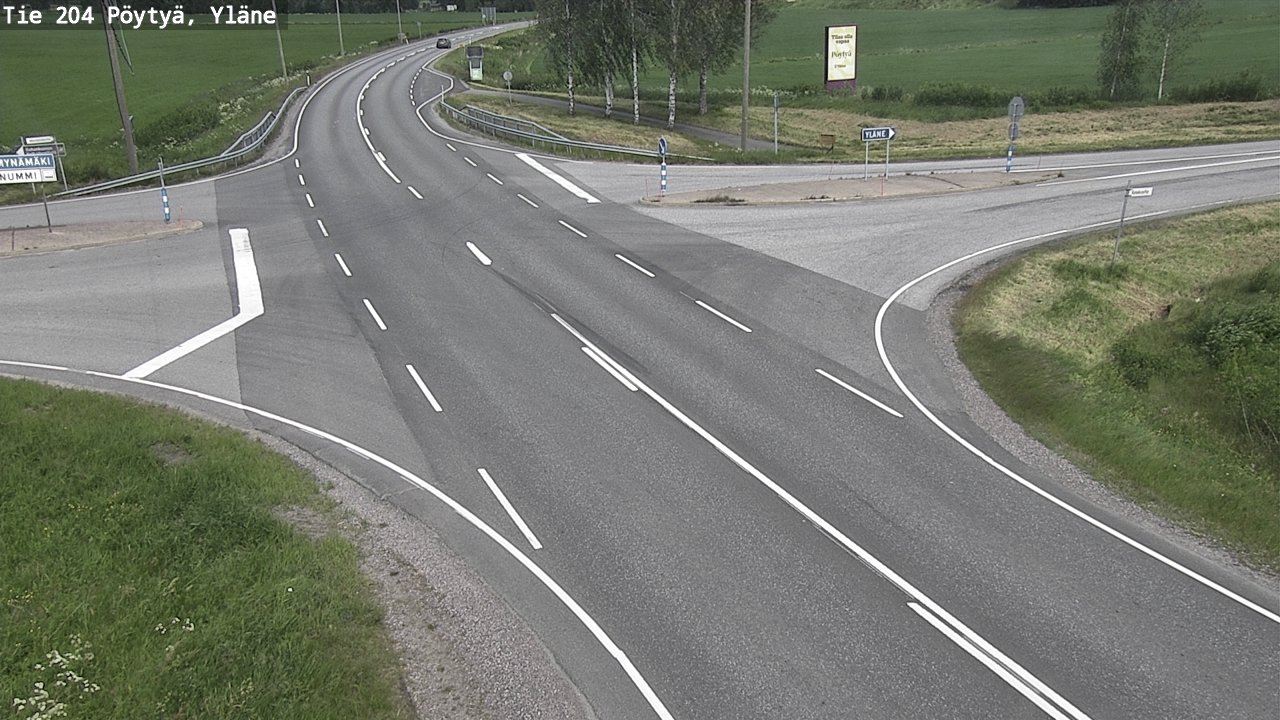 Weather Camera Image Väg 204 Pöytyä, Yläne, Pöytyä, Varsinais-Suomi