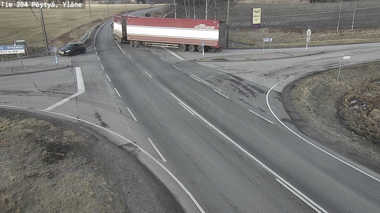 Weather Camera Image Road 204 Pöytyä, Yläne, Pöytyä, Varsinais-Suomi