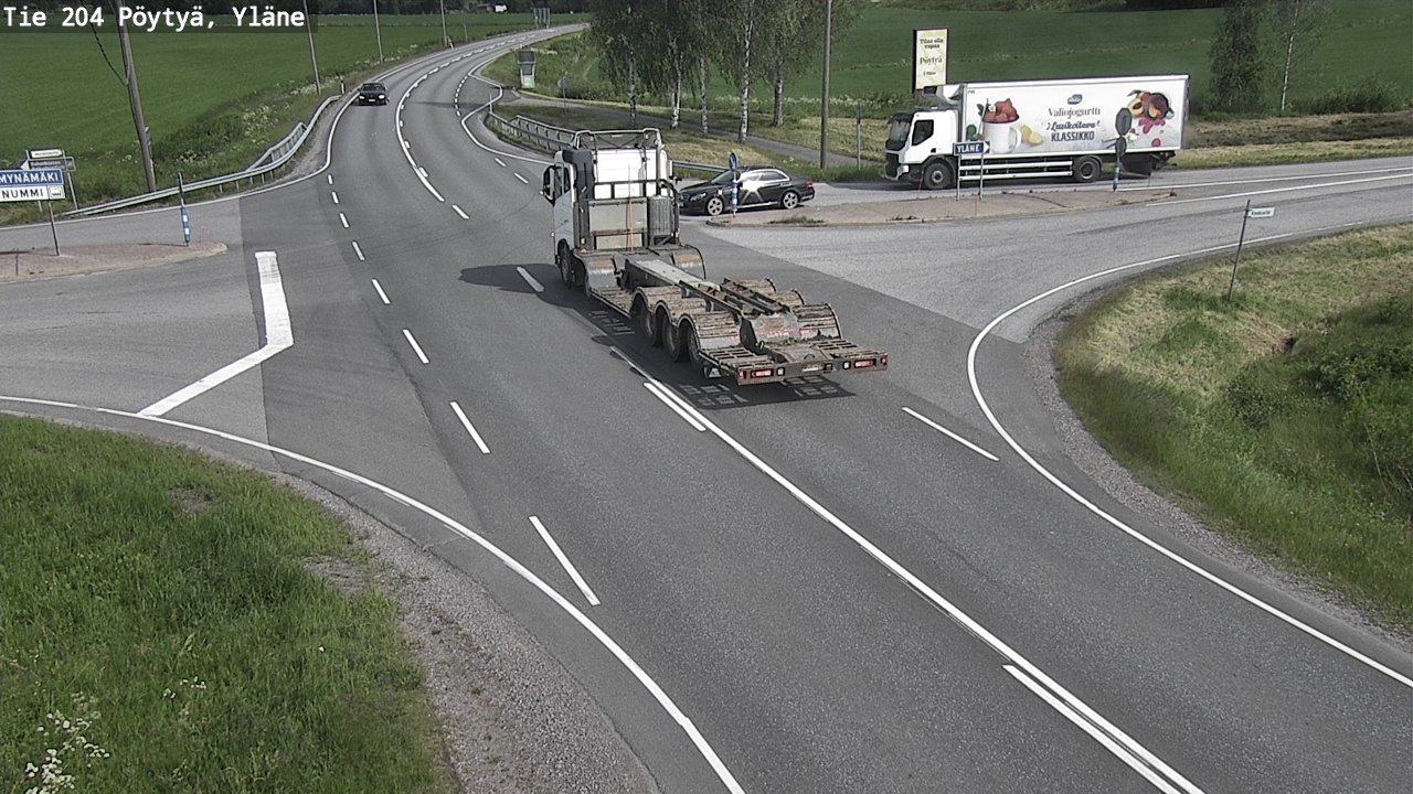 Weather Camera Image Väg 204 Pöytyä, Yläne, Pöytyä, Varsinais-Suomi