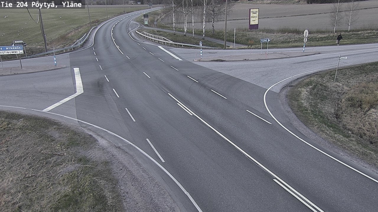 Weather Camera Image Road 204 Pöytyä, Yläne, Pöytyä, Varsinais-Suomi