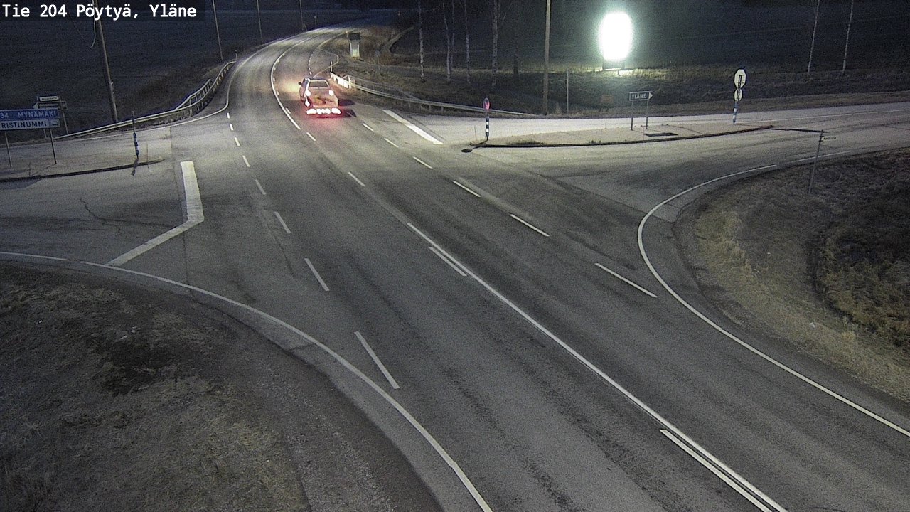 Weather Camera Image Väg 204 Pöytyä, Yläne, Pöytyä, Varsinais-Suomi