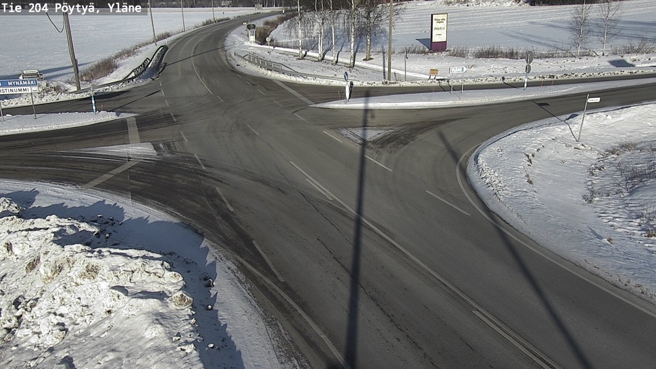 Weather Camera Image Väg 204 Pöytyä, Yläne, Pöytyä, Varsinais-Suomi