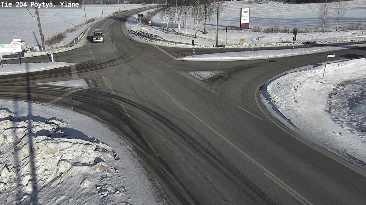 Weather Camera Image Road 204 Pöytyä, Yläne, Pöytyä, Varsinais-Suomi