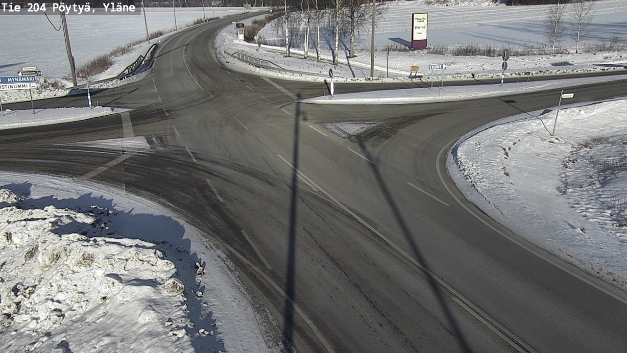 Weather Camera Image Väg 204 Pöytyä, Yläne, Pöytyä, Varsinais-Suomi