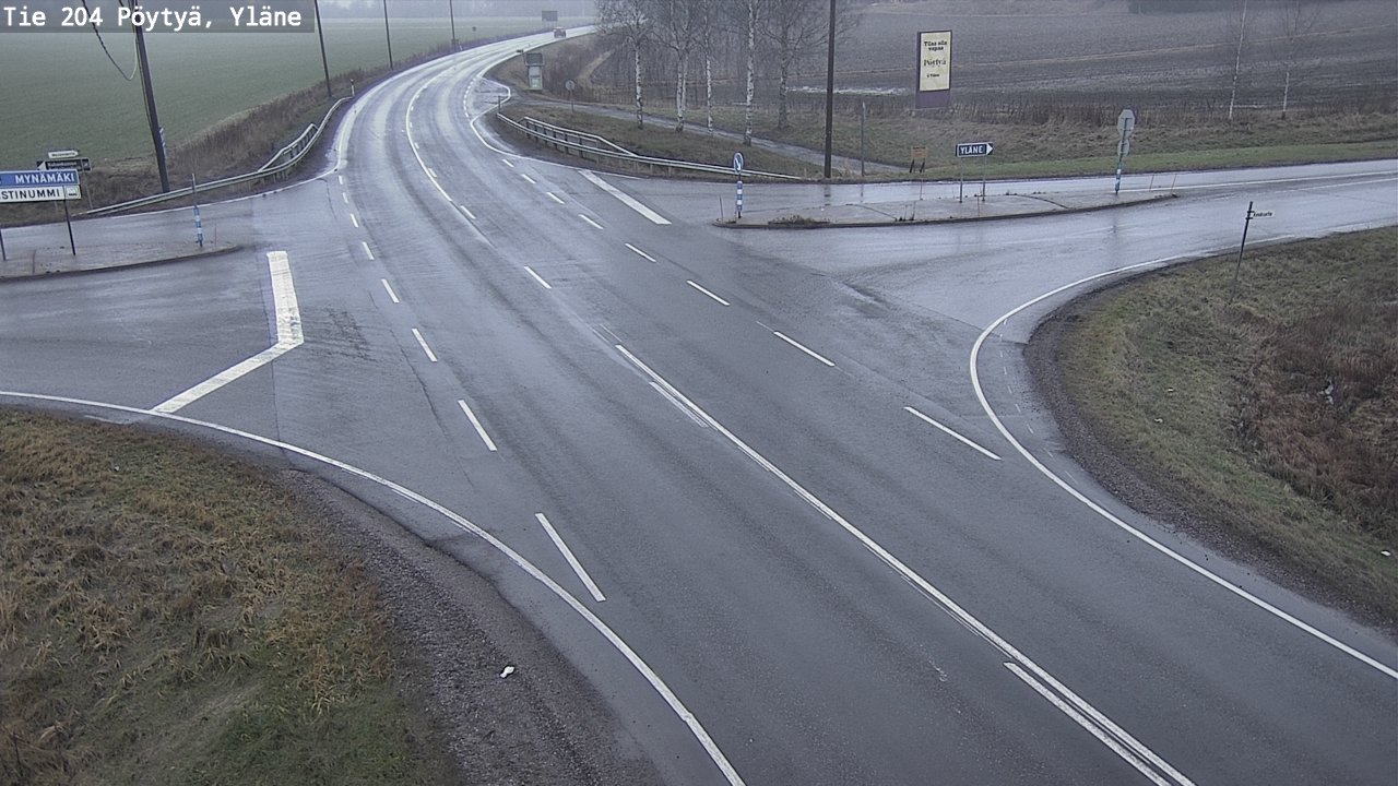 Weather Camera Image Väg 204 Pöytyä, Yläne, Pöytyä, Varsinais-Suomi