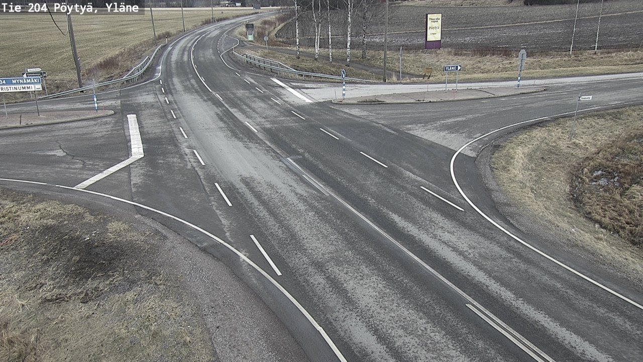 Weather Camera Image Road 204 Pöytyä, Yläne, Pöytyä, Varsinais-Suomi