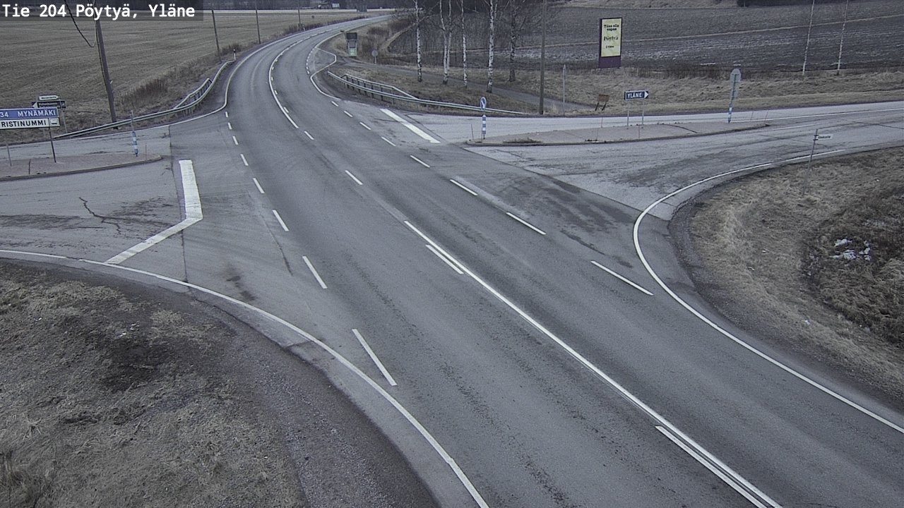 Weather Camera Image Väg 204 Pöytyä, Yläne, Pöytyä, Varsinais-Suomi