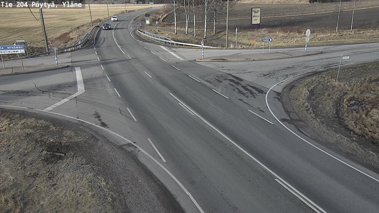 Weather Camera Image Road 204 Pöytyä, Yläne, Pöytyä, Varsinais-Suomi