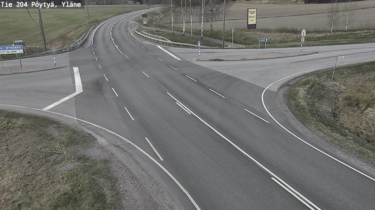 Weather Camera Image Road 204 Pöytyä, Yläne, Pöytyä, Varsinais-Suomi