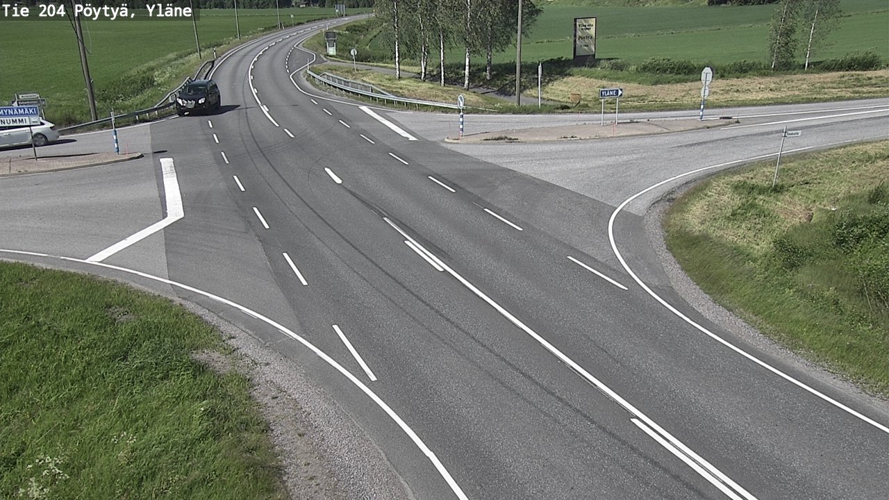 Weather Camera Image Road 204 Pöytyä, Yläne, Pöytyä, Varsinais-Suomi