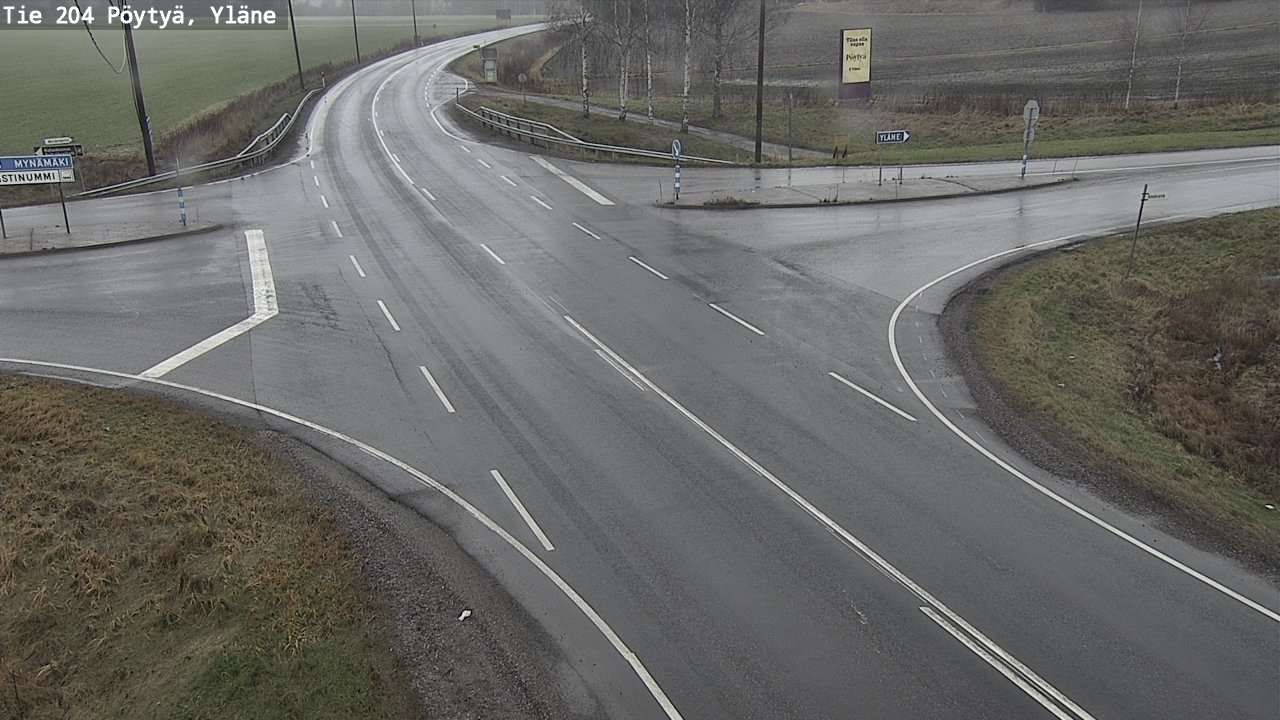 Weather Camera Image Väg 204 Pöytyä, Yläne, Pöytyä, Varsinais-Suomi