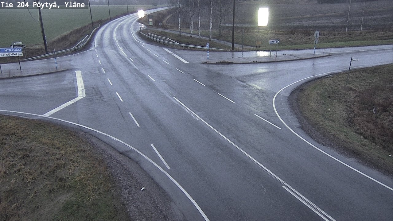 Weather Camera Image Väg 204 Pöytyä, Yläne, Pöytyä, Varsinais-Suomi