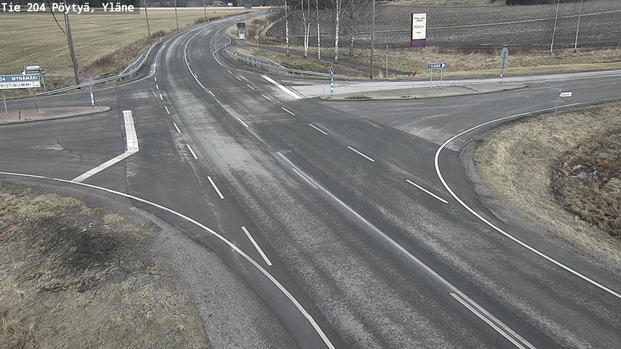 Weather Camera Image Road 204 Pöytyä, Yläne, Pöytyä, Varsinais-Suomi