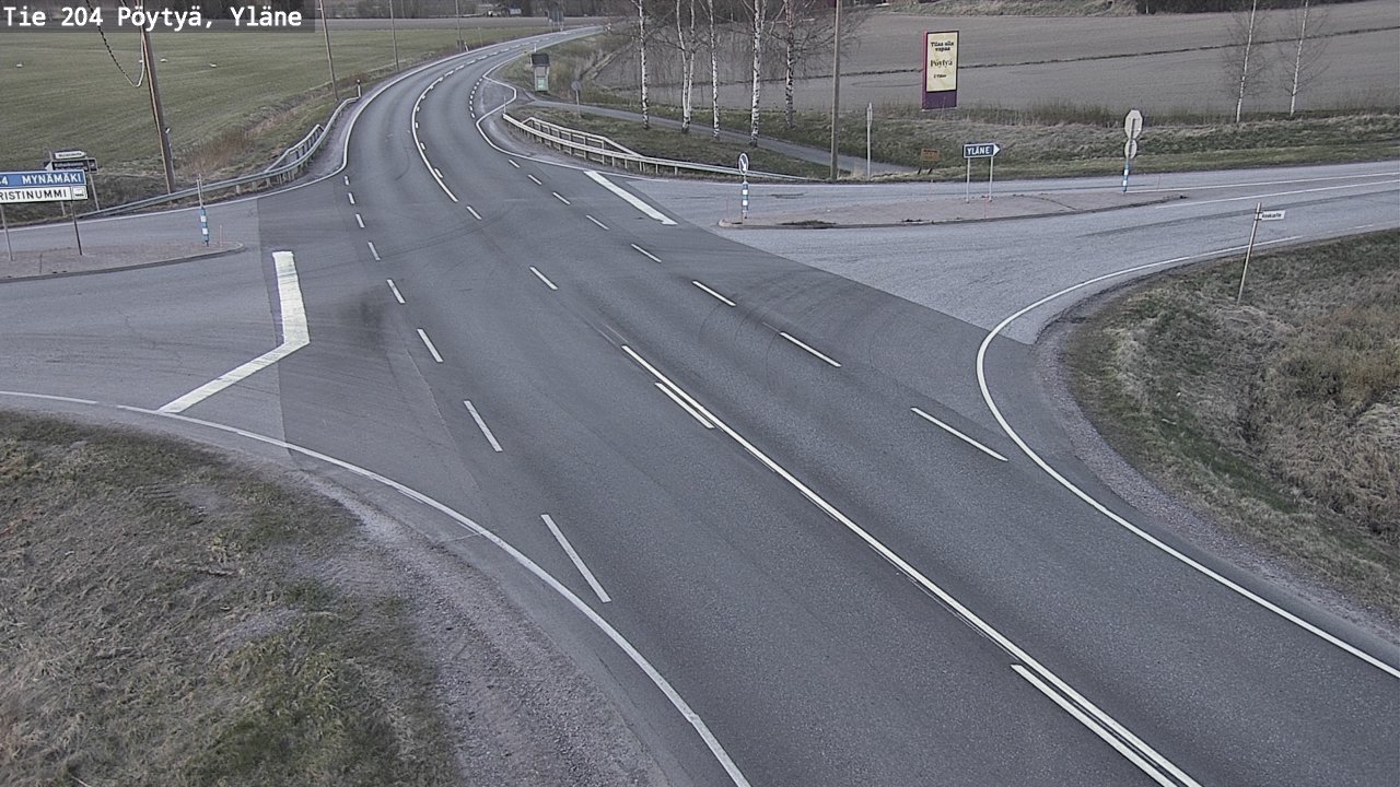 Weather Camera Image Road 204 Pöytyä, Yläne, Pöytyä, Varsinais-Suomi