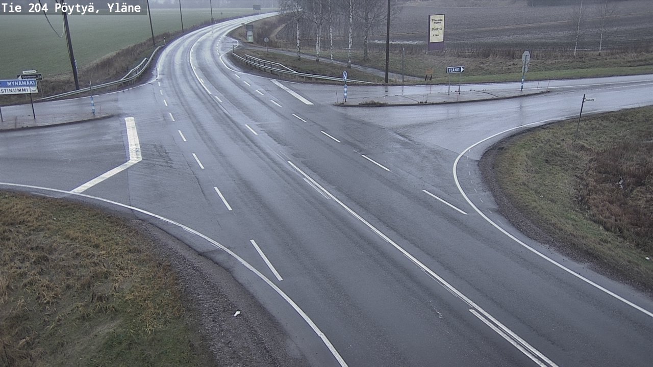 Weather Camera Image Väg 204 Pöytyä, Yläne, Pöytyä, Varsinais-Suomi