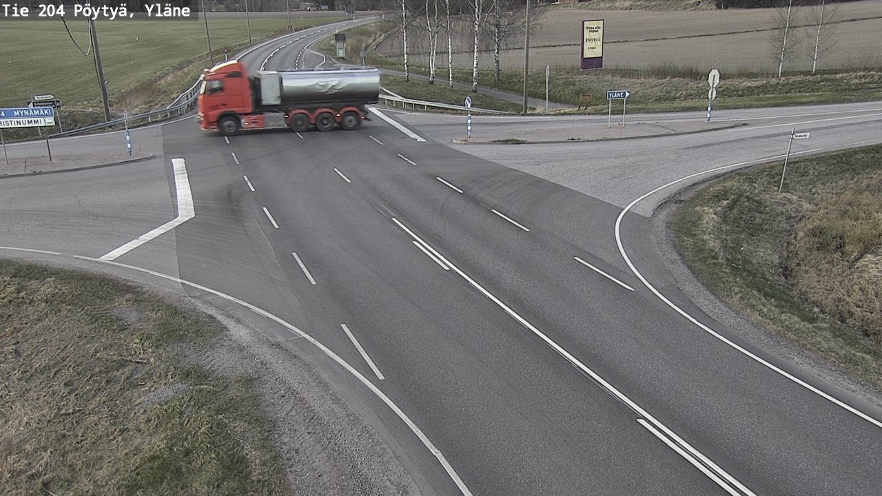 Weather Camera Image Road 204 Pöytyä, Yläne, Pöytyä, Varsinais-Suomi